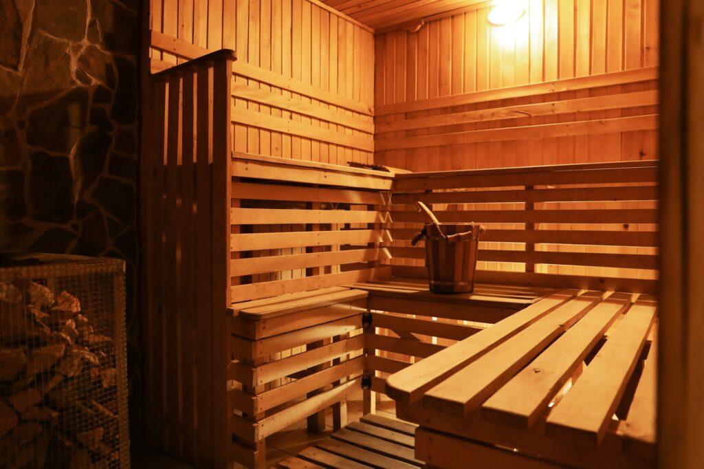 Empty modern and comfortable sauna for relax