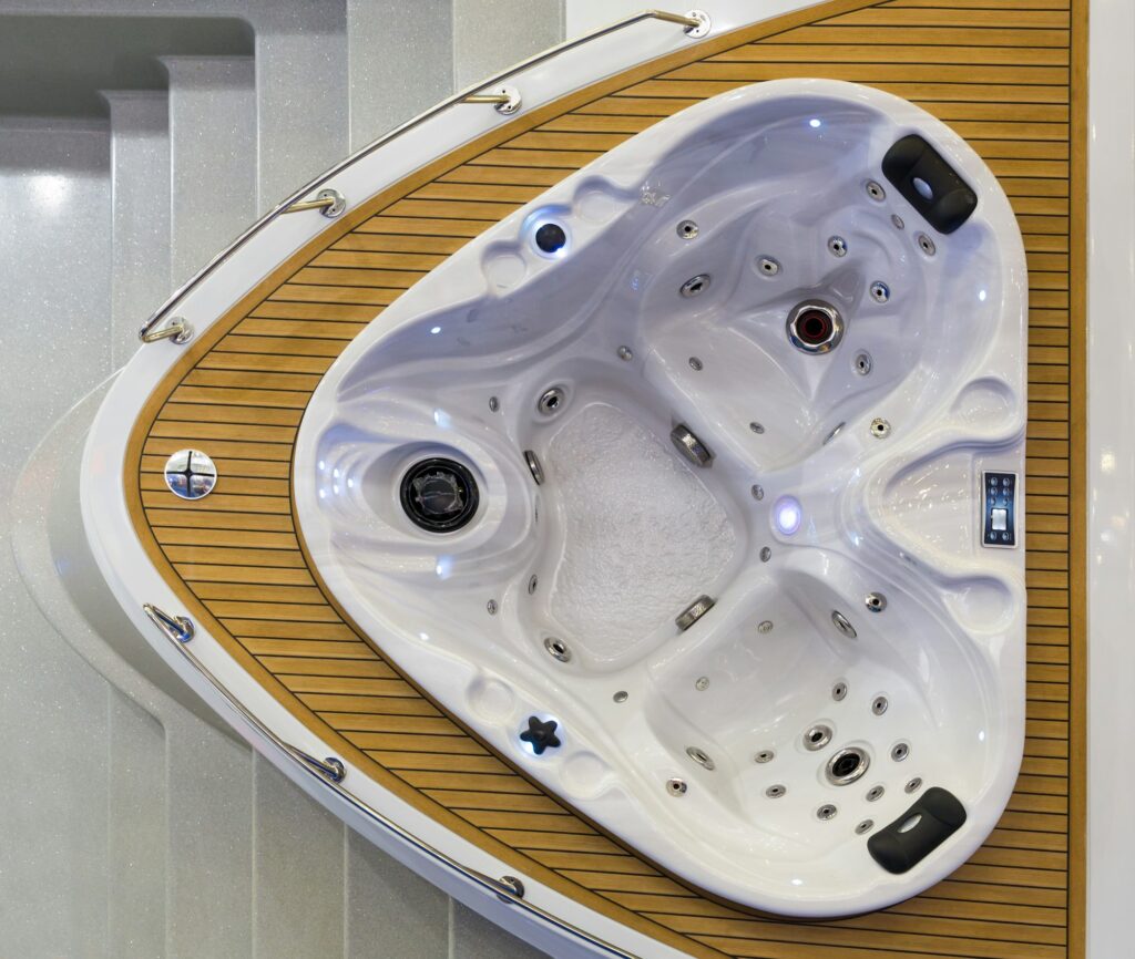 Jacuzzi top view, hot tub, luxury bath